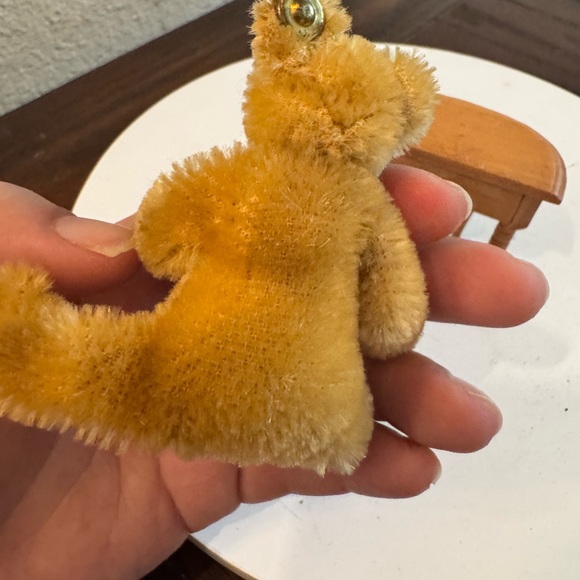 Antique Steiff Mohair Teddy Bear Mini 3" Tall Brown Fur Adorable Miniature - Picture 4 of 8